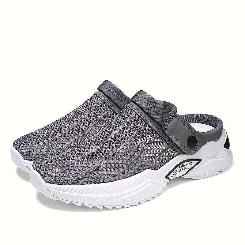 mens breathable lace free slip on knitted clog casual non slip sandals with assorted colors outdoor walking shoes for summer details 0