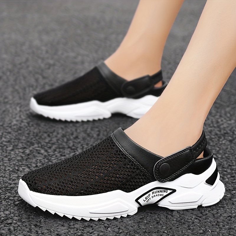 mens breathable lace free slip on knitted clog casual non slip sandals with assorted colors outdoor walking shoes for summer details 3
