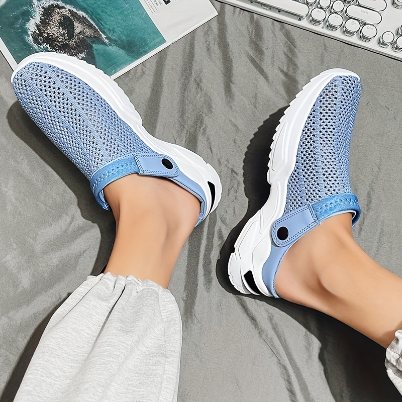 mens breathable lace free slip on knitted clog casual non slip sandals with assorted colors outdoor walking shoes for summer details 5