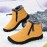 Men's Snow Boots With Side Zipper, Warm Fleece Cozy Non-slip Ankle Boots Plush Comfy Outdoor Hiking Shoes Lined Trekking Shoes, Winter