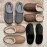 Plus Size Men's Warm Cozy Slides, Comfortable Fuzzy Soft Slippers, Plush Comfy Non-slip Home Shoes For Indoor Outdoor Bedroom, Winter