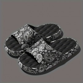 Men's Graphic design Summer Slides, Casual Non Slip Slippers, Open Toe Shoes For Indoor Outdoor Beach Shower