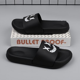 Men's Comfy Slides, Casual Non Slip Slippers, Open Toe Shoes For Indoor Outdoor Beach Shower