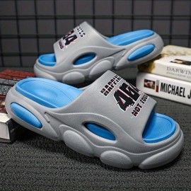 Men's Cloud Slides Pillow Slippers, Comfortable Lightweight Open-toe Shoes For Indoor Outdoor Shower Bathroom, Spring And Summer