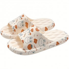 Men's Graphic Slides, Casual Non Slip Slippers, Open Toe EVA Shoes For Indoor Outdoor Beach Shower, Spring And Summer, With Plus Sizes Available