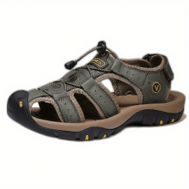 Men's Outdoor Sport Sandals, Comfortable Breathable Non-slip Water Shoes, Lightweight Hollow Out Slide For Summer Hiking Beach