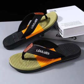 Men's Trendy New Color Block Flip Flops Quick Drying Slides Slippers For Indoor Outdoor Shower Beach Pool