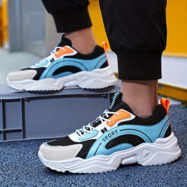 Men's Trendy Breathable Wear-resistant Chunky Sneakers For Jogging Gym