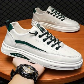 Men's Trendy Street Style Skate Shoes, Comfy Non Slip Casual Lace Up Sneakers For Men's Outdoor Activities