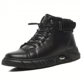 Men's No Tie Boots, Casual Comfy Walking Shoes, Easily Wiped Clean