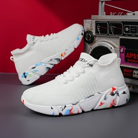 Men's Slip-on Sneakers With Shoelaces - Odor-resistant Athletic Shoes - Shock Absorbing And Breathable