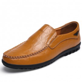 Men's Leather Loafer Shoes, Comfy Non-slip Slip On Shoes, Men's Shoes, Spring And Summer