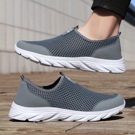 Men's Breathable Mesh Lightweight Slip On Casual Shoes, Sock Shoes, Spring And Summer
