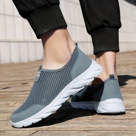 Men's Breathable Mesh Lightweight Slip On Casual Shoes, Sock Shoes, Spring And Summer