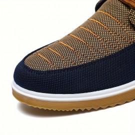 Men's Comfy Canvas Shoes, Breathable Lace-up Casual Walking Shoes For Office Walking Driving, Spring Summer And Autumn