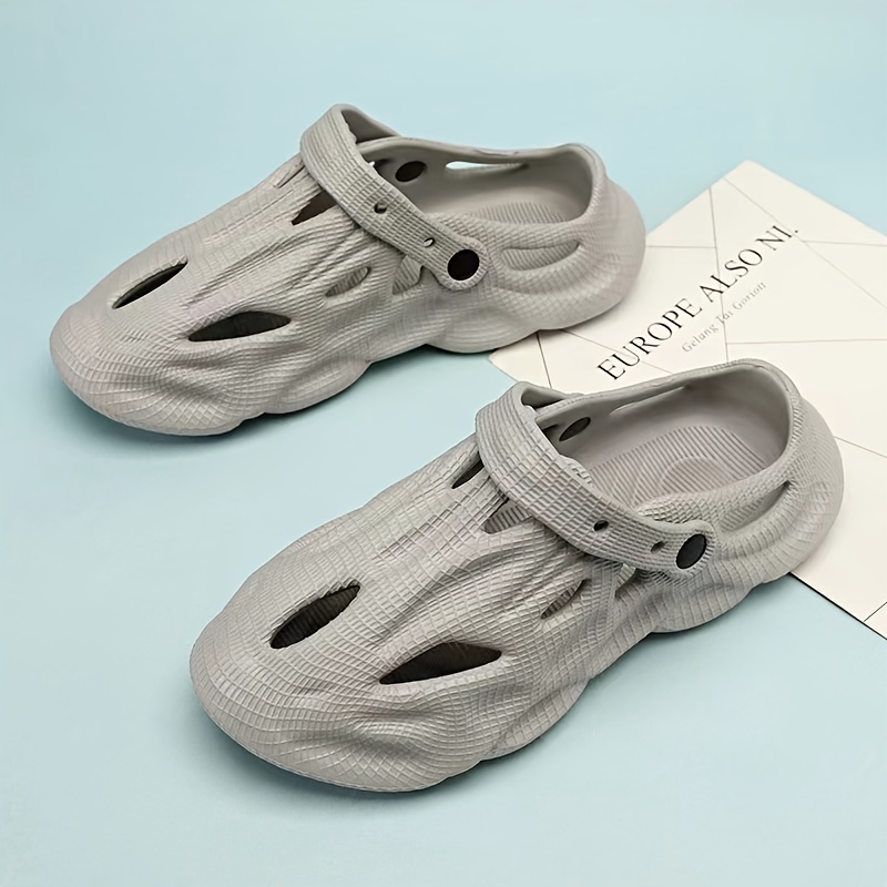 mens fashion plain color clogs anti skid closed toe slides slippers quick drying foam runners for indoor outdoor shower beach pool details 4