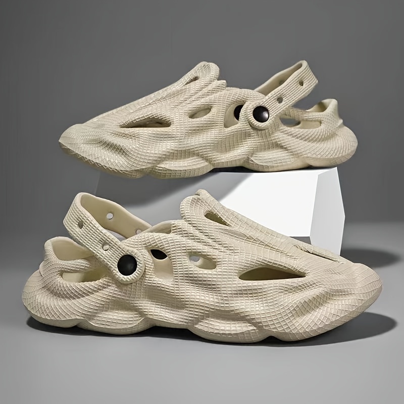 mens fashion plain color clogs anti skid closed toe slides slippers quick drying foam runners for indoor outdoor shower beach pool details 6