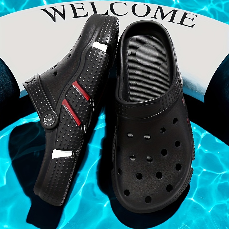 mens and womens clogs garden shoes comfortable lightweight hollow out sandals spring and summer details 4