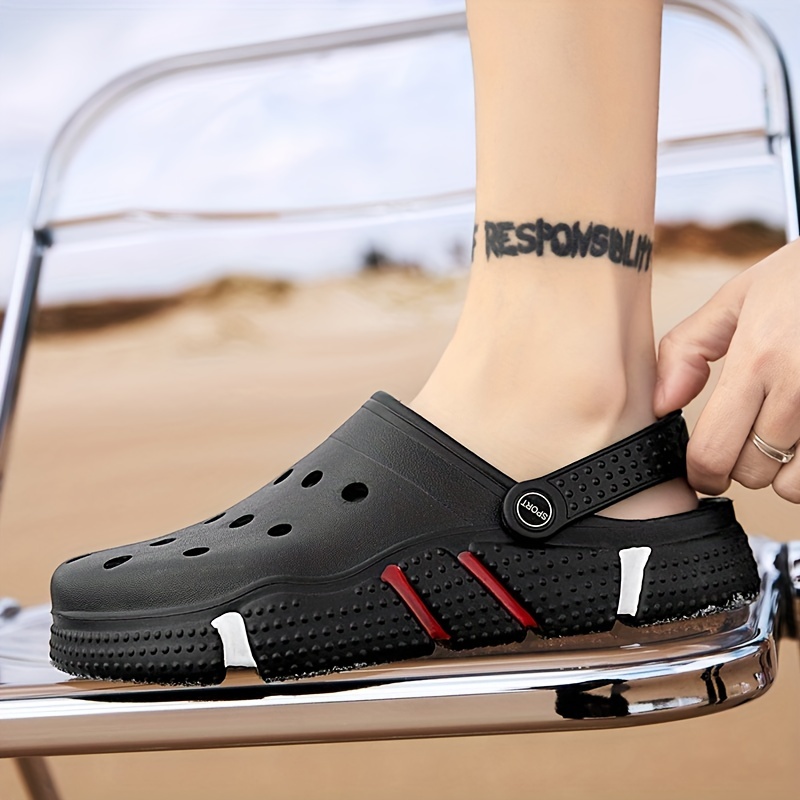 mens and womens clogs garden shoes comfortable lightweight hollow out sandals spring and summer details 7