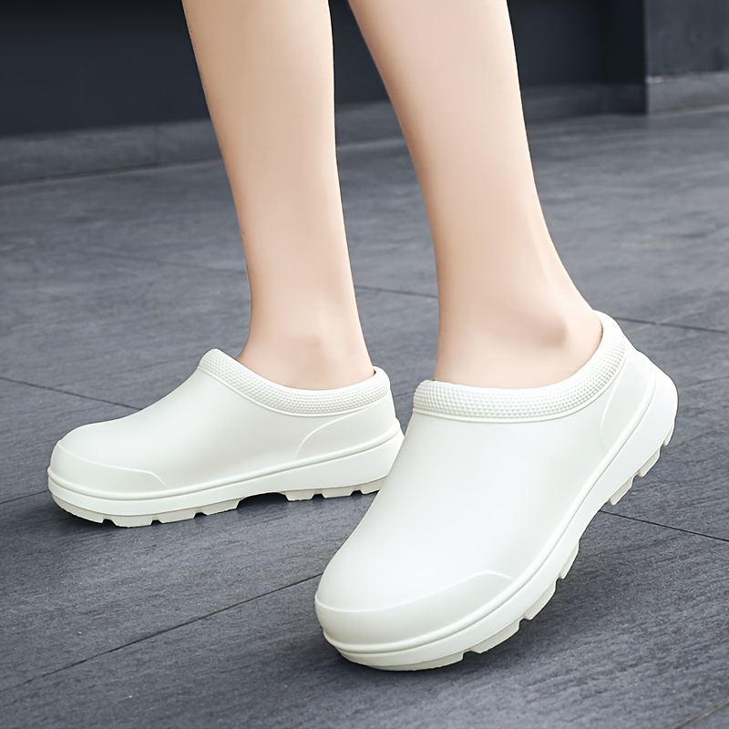 solid closed toe eva shoes, mens solid closed toe eva shoes oil proof waterproof non slip slip on shoes chef shoes kitchen cook shoes hospital shoes details 7